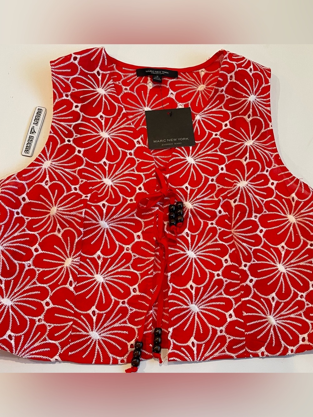 Marc New York Floral Sleeveless Top Red